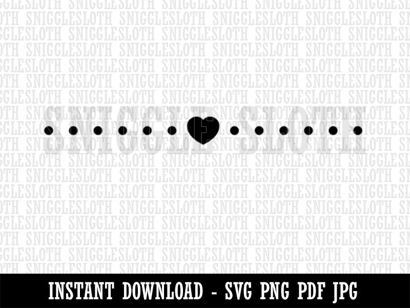 Precious Heart and Dots Border Love Anniversary Stationary Clipart Digital Download SVG PNG JPG PDF Cut Files