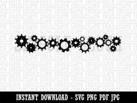 Simple Gears Border Steam Punk Clipart Digital Download SVG PNG JPG PDF Cut Files