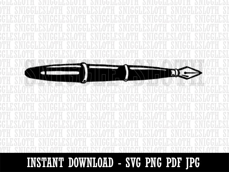 Fancy Fountain Pen for Writing and Calligraphy Clipart Digital Download SVG PNG JPG PDF Cut Files
