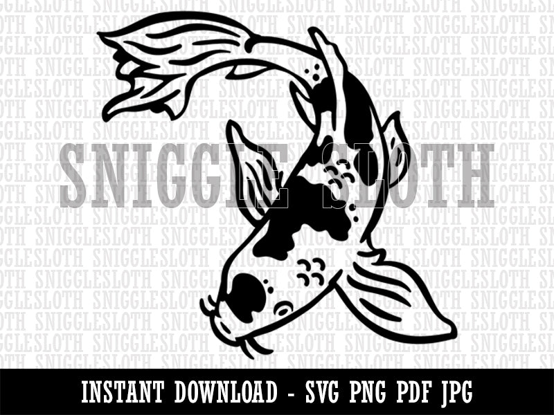 Butterfly Koi Fish Carp Clipart Digital Download SVG PNG JPG PDF Cut Files