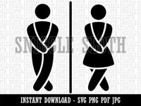 Funny Bathroom Unisex Men Women Clipart Digital Download SVG PNG JPG PDF Cut Files