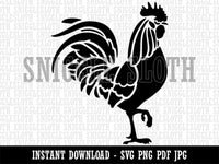 Rooster Strutting Farm Animal Chicken Clipart Digital Download SVG PNG JPG PDF Cut Files