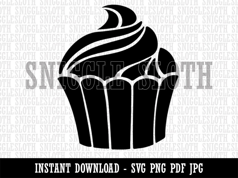 Yummy Sweet Cupcake Birthday Anniversary Celebration Clipart Digital Download SVG PNG JPG PDF Cut Files