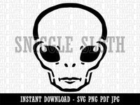 Alien Extraterrestrial UFO Head Clipart Digital Download SVG PNG JPG PDF Cut Files