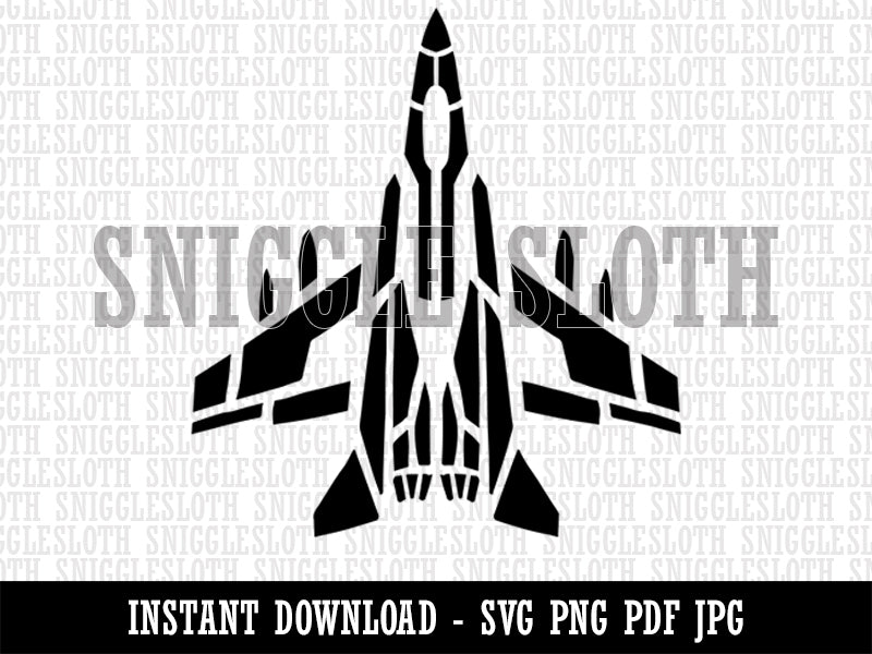 Fighter Jet War Plane Combat Vehicle with Missiles Clipart Digital Download SVG PNG JPG PDF Cut Files