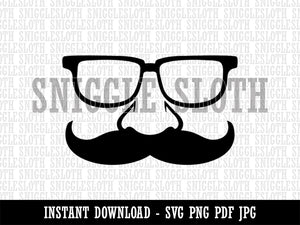 Funny Glasses with Nose and Mustache Clipart Digital Download SVG PNG JPG PDF Cut Files