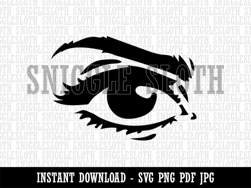 Woman's Left Eye with Eyebrow Mascara and Eye Shadow Clipart Digital Download SVG PNG JPG PDF Cut Files