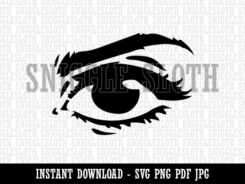 Woman's Right Eye with Eyebrow Mascara and Eye Shadow Clipart Digital Download SVG PNG JPG PDF Cut Files