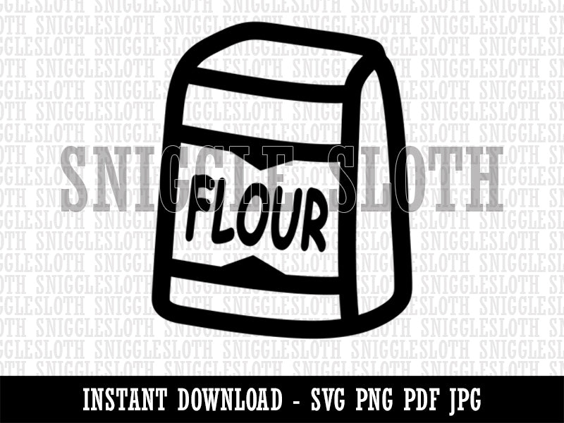 Bag of Flour Baker Baking Clipart Digital Download SVG PNG JPG PDF Cut Files