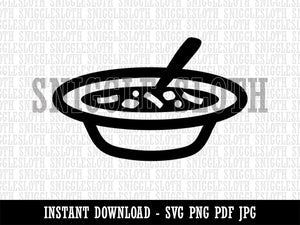 Bowl of Soup Clipart Digital Download SVG PNG JPG PDF Cut Files