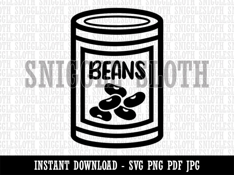 Can of Beans Clipart Digital Download SVG PNG JPG PDF Cut Files