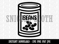 Can of Beans Clipart Digital Download SVG PNG JPG PDF Cut Files