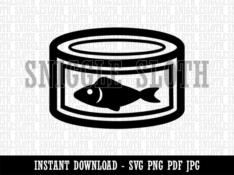 Can of Tuna Fish Clipart Digital Download SVG PNG JPG PDF Cut Files