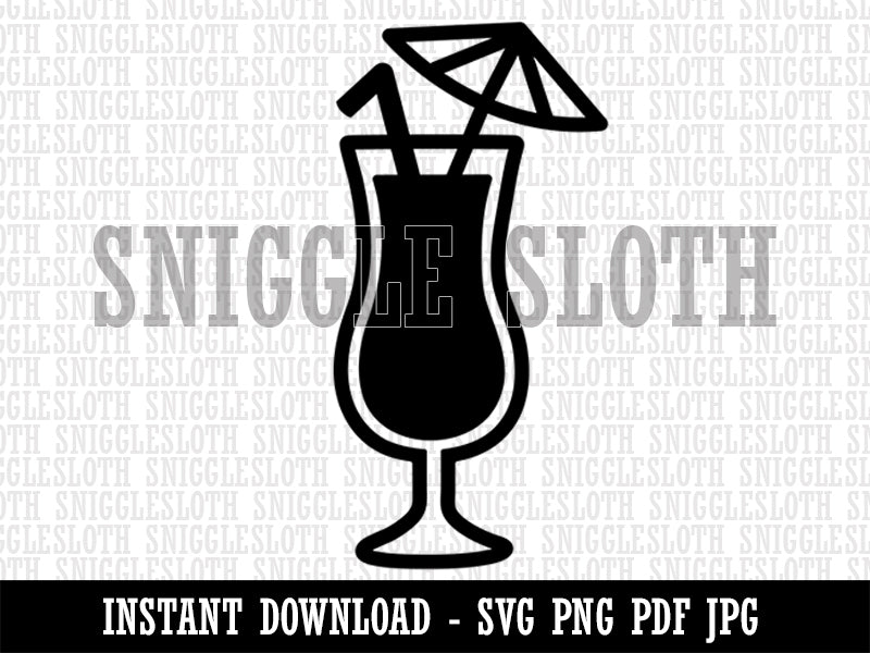Daiquiri Cocktail Umbrella Drink Clipart Digital Download SVG PNG JPG PDF Cut Files