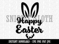 Happy Easter Bunny Rabbit Ears & Tail Clipart Digital Download SVG PNG JPG PDF Cut Files