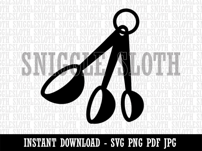 Measuring Spoons Baking Cooking Clipart Digital Download SVG PNG JPG PDF Cut Files