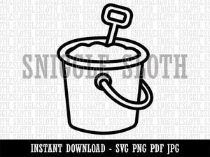 Sand Bucket Pail Clipart Digital Download SVG PNG JPG PDF Cut Files