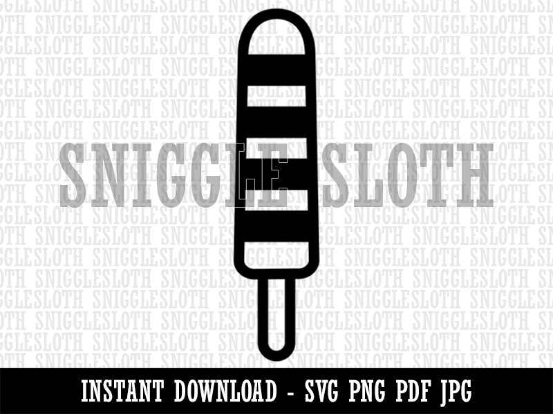 Single Ice Cream Bar Frozen Treat Popsicle Clipart Digital Download SVG PNG JPG PDF Cut Files