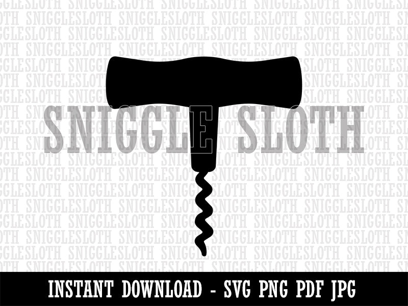 Wine Bottle Cork Corkscrew Clipart Digital Download SVG PNG JPG PDF Cut Files