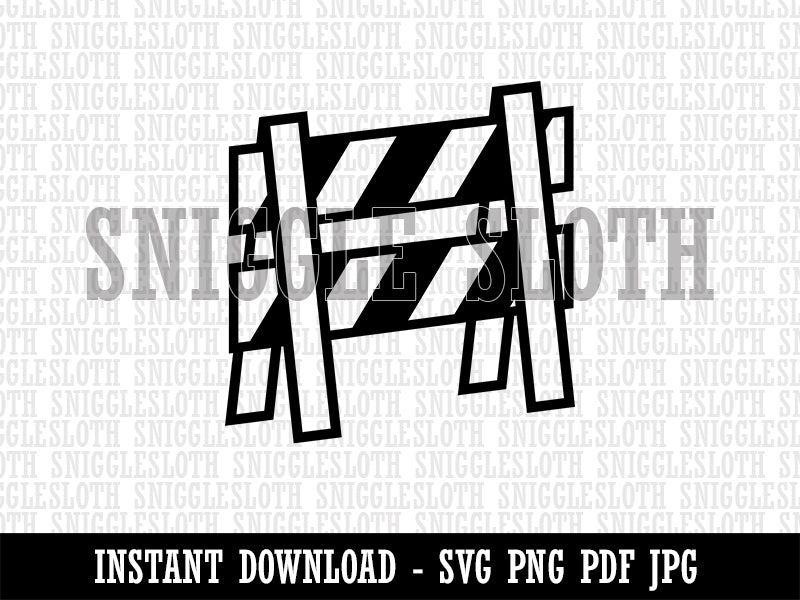 A-frame Barricade Barrier Construction Clipart Digital Download SVG PNG JPG PDF Cut Files
