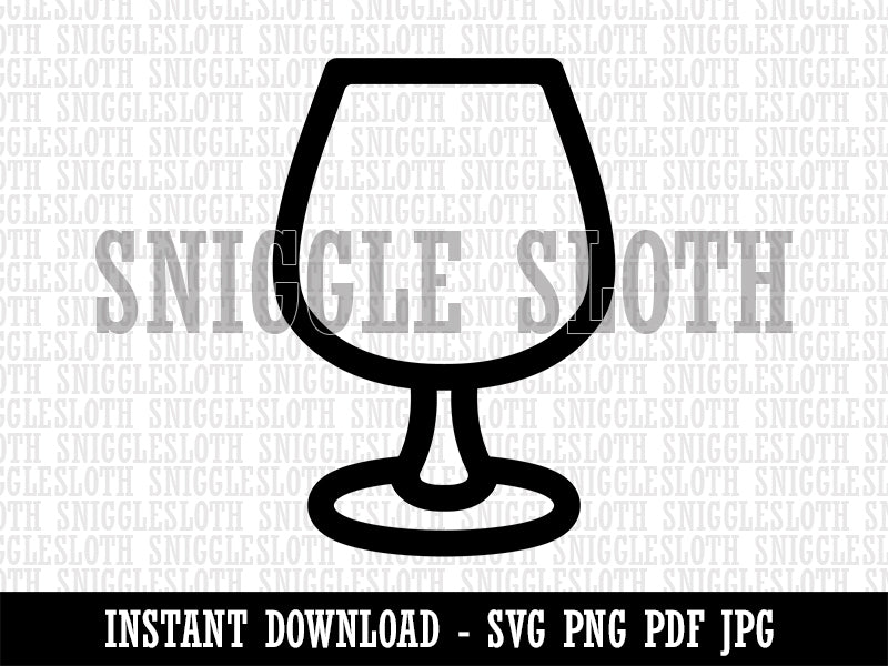 Brandy Wine Glass Clipart Digital Download SVG PNG JPG PDF Cut Files