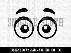 Cartoon Eyes Open Looking Forward Clipart Digital Download SVG PNG JPG PDF Cut Files