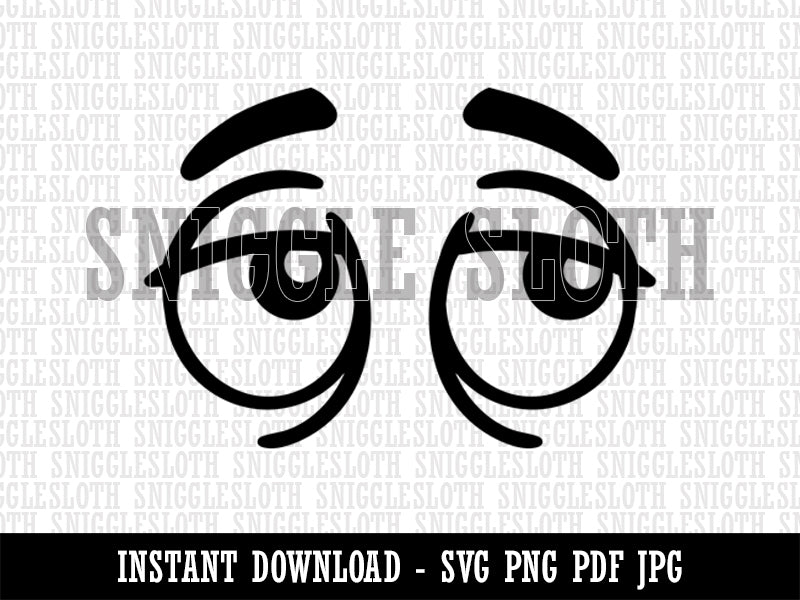 Cartoon Eyes Tired Sleepy Clipart Digital Download SVG PNG JPG PDF Cut Files