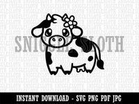 Darling Cow with Flower Clipart Digital Download SVG PNG JPG PDF Cut Files