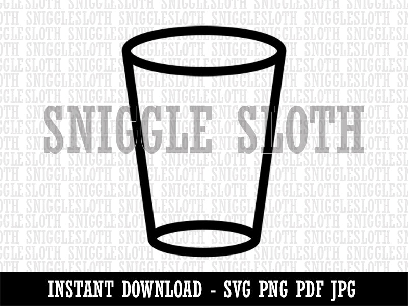 Empty Water Glass Cup Clipart Digital Download SVG PNG JPG PDF Cut Files