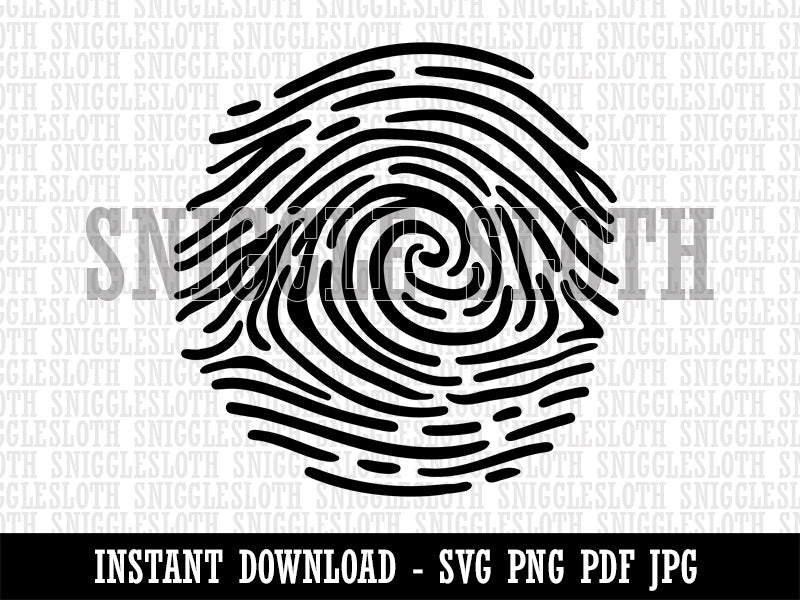 Finger Print Fingerprint Clipart Digital Download SVG PNG JPG PDF Cut Files