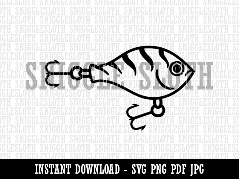 Fishing Lure Bait Clipart Digital Download SVG PNG JPG PDF Cut