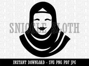 Hijab Muslim Woman Clipart Digital Download SVG PNG JPG PDF Cut Files