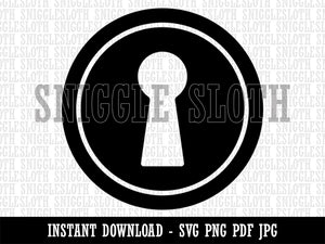 Keyhole Door Lock Clipart Digital Download SVG PNG JPG PDF Cut Files