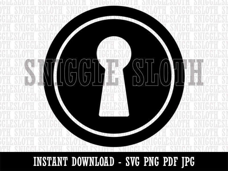 Keyhole Door Lock Clipart Digital Download SVG PNG JPG PDF Cut Files