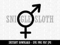 Male and Female Sign Intersex Androgynous Hermaphrodite Gender Symbol Clipart Digital Download SVG PNG JPG PDF Cut Files