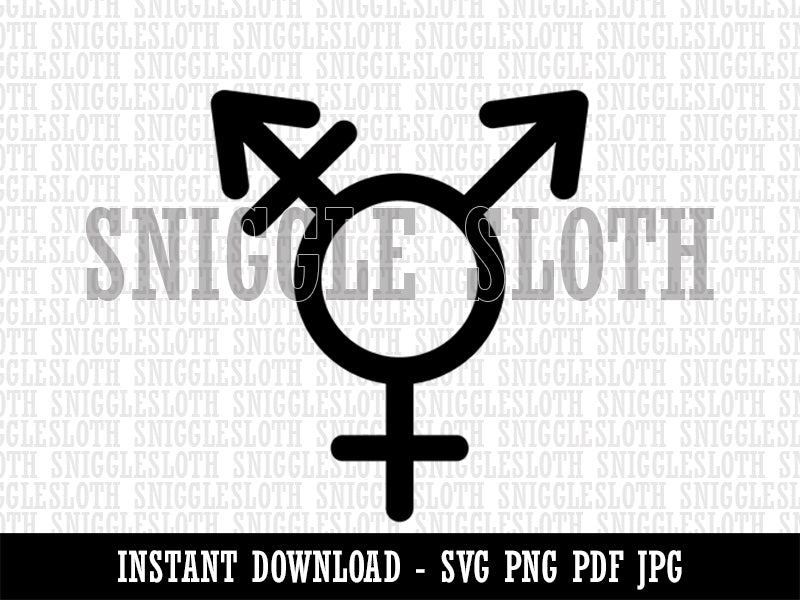 Male with Stroke and Female Sign Transgender Gender Symbol Clipart Digital Download SVG PNG JPG PDF Cut Files