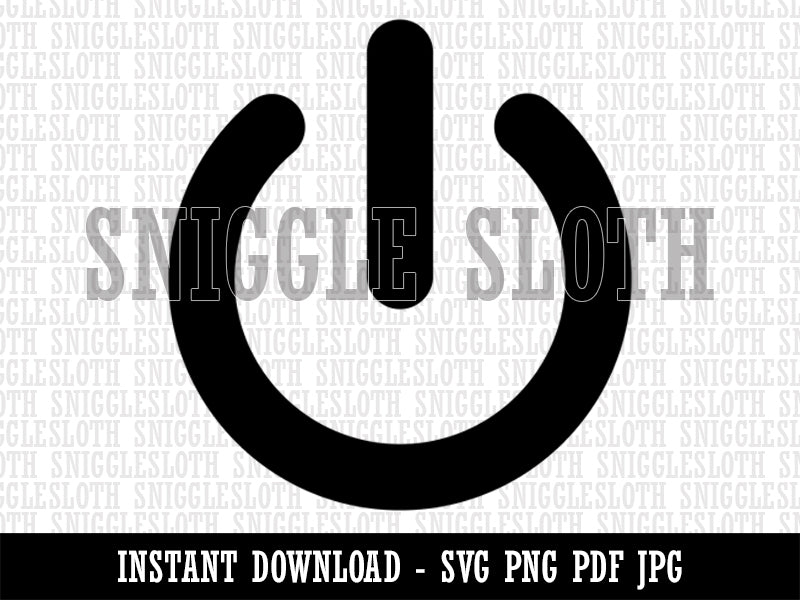 Power Button Symbol On Off Clipart Digital Download SVG PNG JPG PDF Cut Files