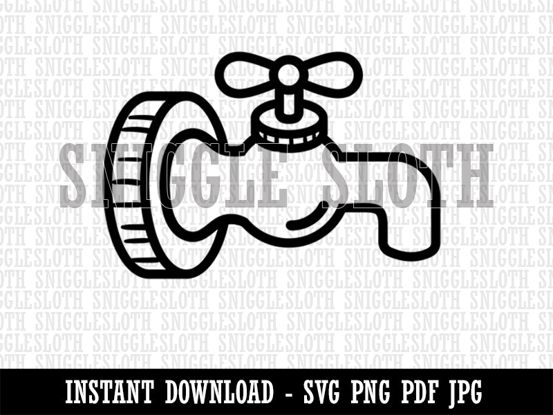 Water Faucet Clipart Digital Download SVG PNG JPG PDF Cut Files