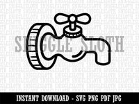 Water Faucet Clipart Digital Download SVG PNG JPG PDF Cut Files