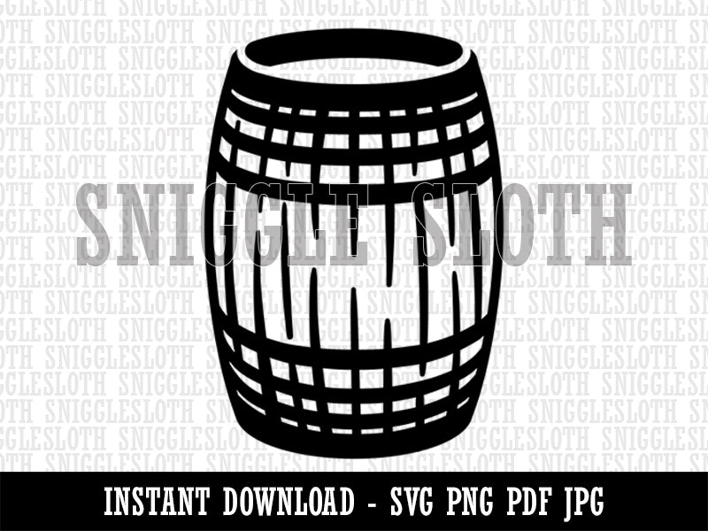 Wine Wood Cask Barrel Upright Clipart Digital Download SVG PNG JPG PDF Cut Files