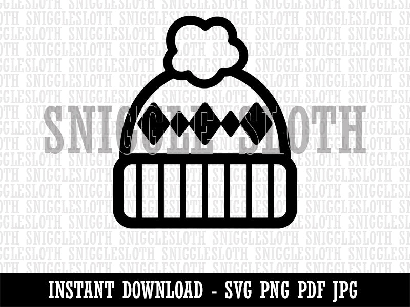 Winter Beanie Hat Clipart Digital Download SVG PNG JPG PDF Cut Files