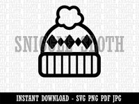 Winter Beanie Hat Clipart Digital Download SVG PNG JPG PDF Cut Files