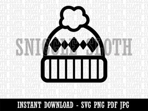 Winter Beanie Hat Clipart Digital Download SVG PNG JPG PDF Cut Files