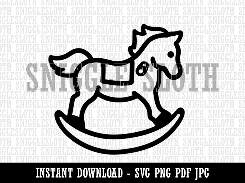 Wooden Rocking Rocker Horse Clipart Digital Download SVG PNG JPG PDF Cut Files
