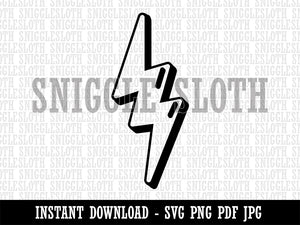 Quirky Lightning Bolt Clipart Digital Download SVG PNG JPG PDF Cut Files