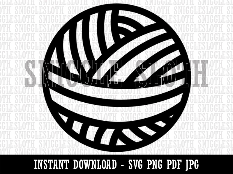 Crafty Ball of Yarn Crocheting Knitting Yarn Crafts Clipart Digital Download SVG PNG JPG PDF Cut Files