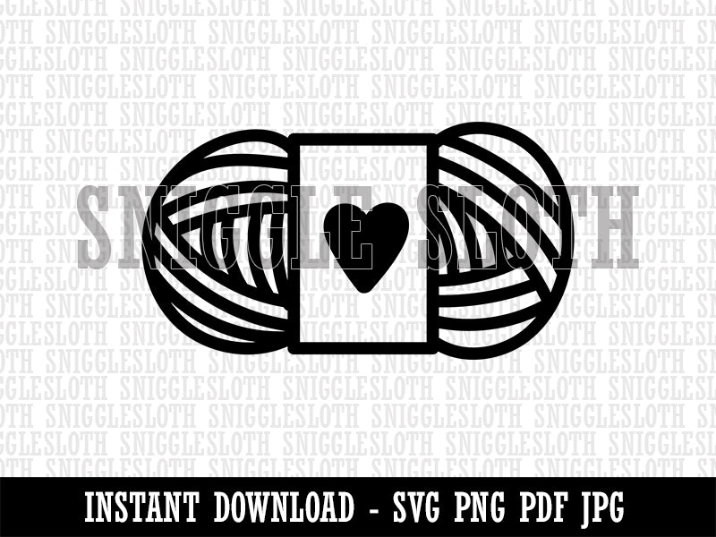 Darling Skein of Yarn Crocheting Knitting Yarn Crafts Clipart Digital Download SVG PNG JPG PDF Cut Files