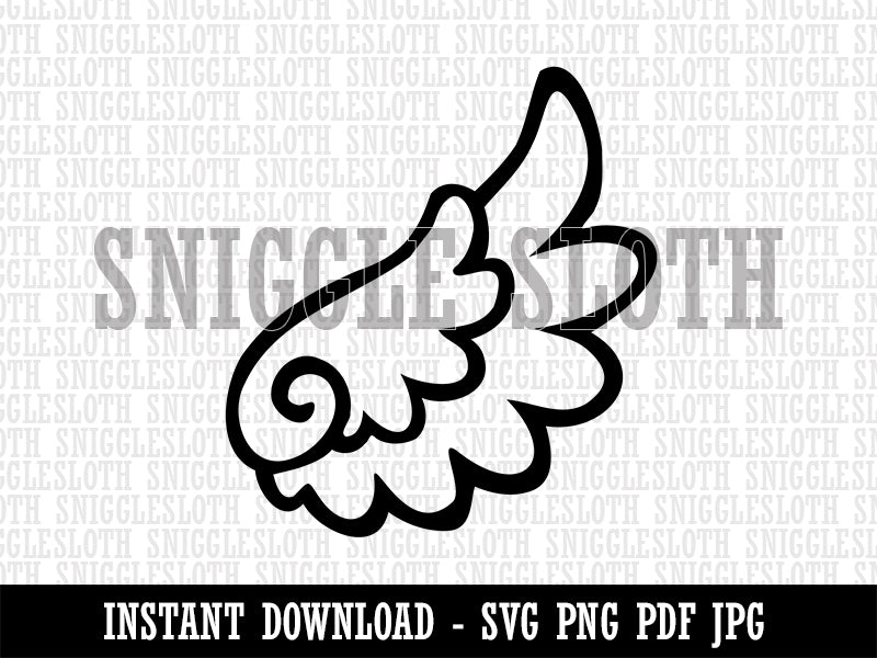 Adorable Angelic Feathered Right Wing Clipart Digital Download SVG PNG JPG PDF Cut Files