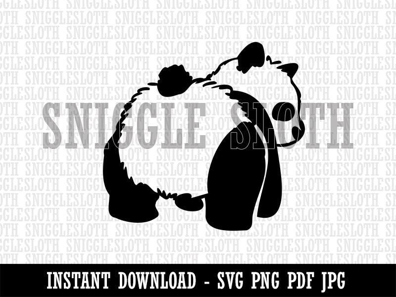 Cute Panda Bear Butt Behind Clipart Digital Download SVG PNG JPG PDF Cut Files