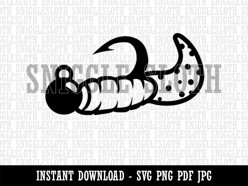 Fishing Jig Rubber Grub Lure Bait Angler Clipart Digital Download SVG PNG JPG PDF Cut Files